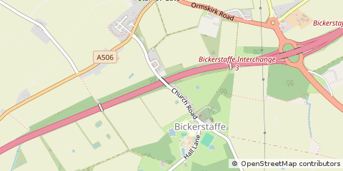 Map of Ormskirk, Lancashire
