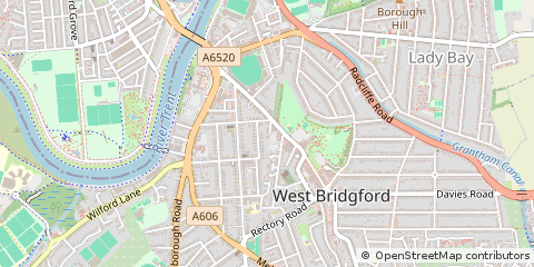 Map of Nottingham, Nottinghamshire
