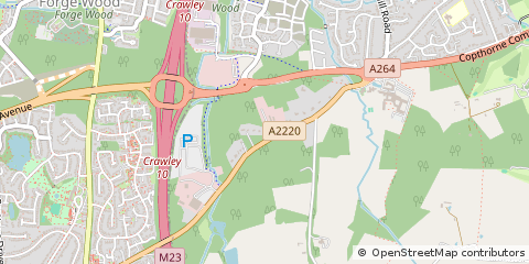 Map of Crawley, West Sussex