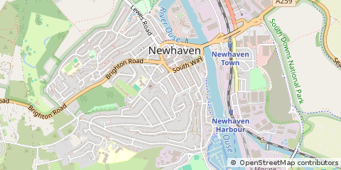 Map of Newhaven, East Sussex