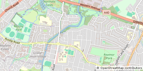 Map of Greenford, Middlesex