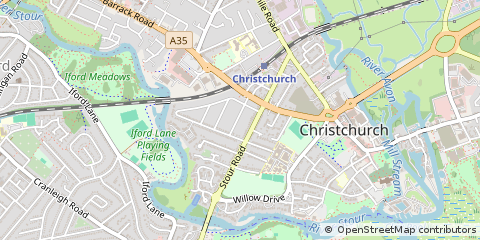 Map of Christchurch, Dorset