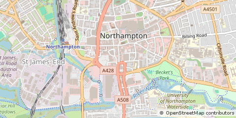 Map of Northampton, Northants