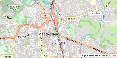 Map of Macclesfield, Cheshire