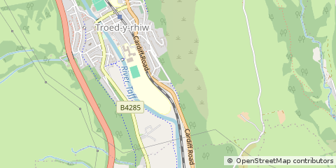 Map of Merthyr Tydfil, MID Glamorgan