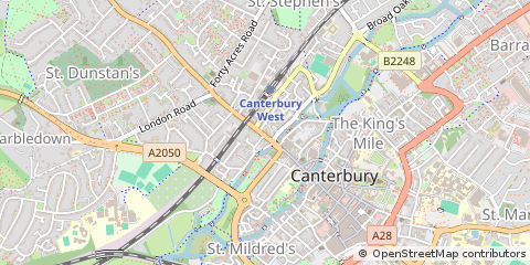 Map of Canterbury, Kent