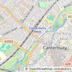 Map of Canterbury, Kent