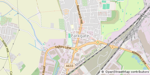 Map of Rotherham, South Yorkshire