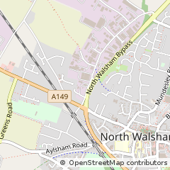 Map of North Walsham, Norfolk