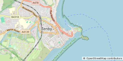 Map of Tenby, Pembrokeshire