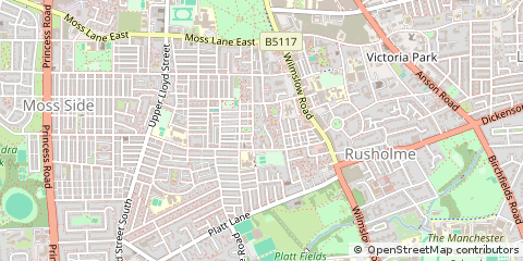 Map of Manchester, Lancashire