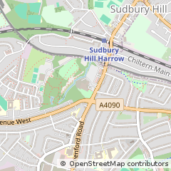 Map of Greenford, Middlesex