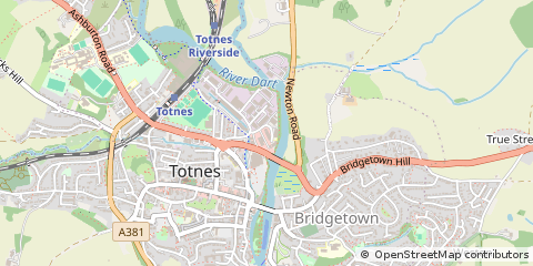 Map of Totnes, Devon