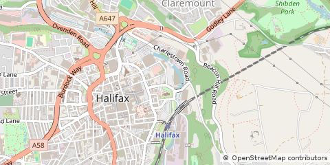 Map of Halifax, West Yorkshire