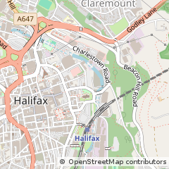 Map of Halifax, West Yorkshire