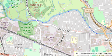 Map of Greenford, Middlesex
