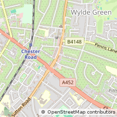 Map of Sutton Coldfield, West Midlands