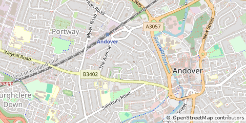 Map of Andover, Hampshire