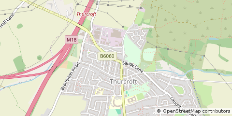 Map of Thurcroft, Rotherham, South Yorkshire
