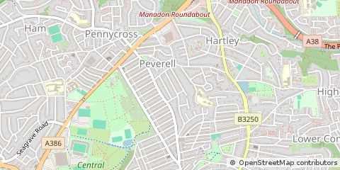 Map of Plymouth, Devon