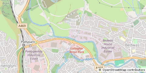 Map of Caerphilly, MID Glamorgan