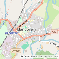 Map of Llandovery, Carmarthenshire