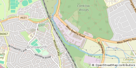 Map of Rotherham, South Yorkshire