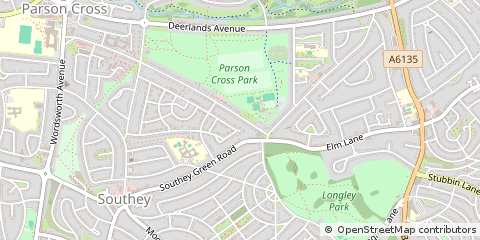 Map of Sheffield, South Yorkshire