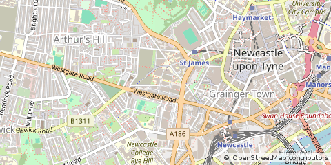 Map of Newcastle Upon Tyne