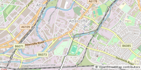 Map of Sheffield, South Yorkshire