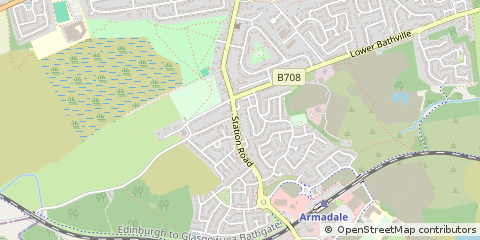 Map of Bathgate, West Lothian