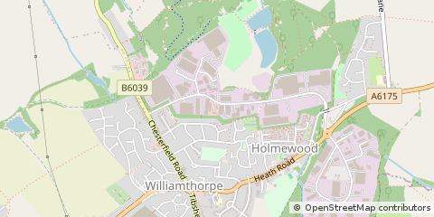 Map of Holmewood Chesterfield, Derbyshire