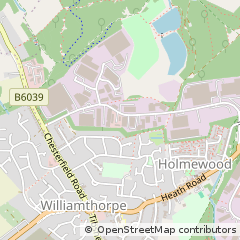 Map of Holmewood Chesterfield, Derbyshire