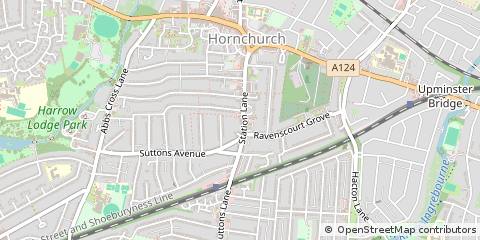 Map of Hornchurch, Essex