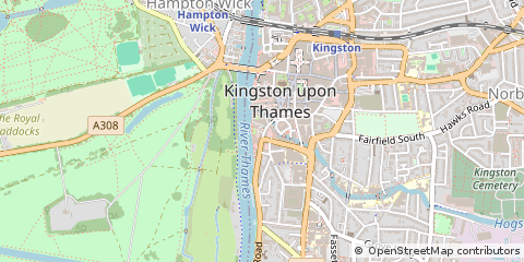 Map of Kingston, Surrey