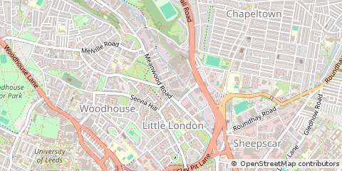 Map of Leeds, West Yorkshire