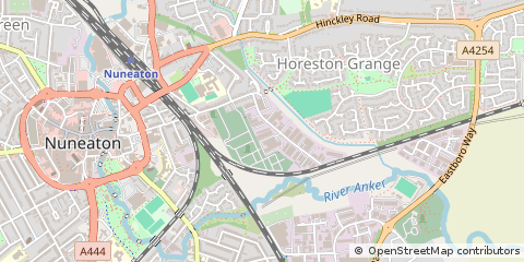 Map of Nuneaton, Warwickshire