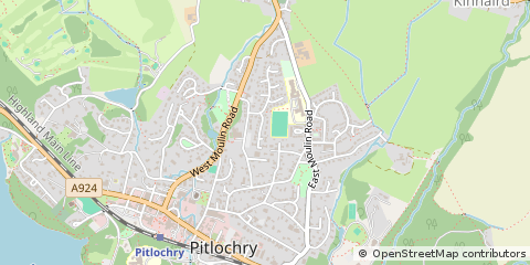 Map of Pitlochry, Perthshire