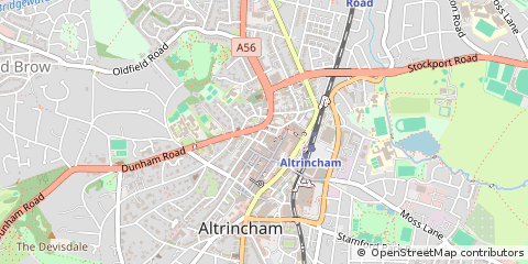 Map of Altrincham, Greater Manchester