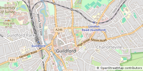 Map of Guildford, Surrey