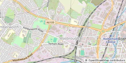Map of Rotherham, South Yorkshire