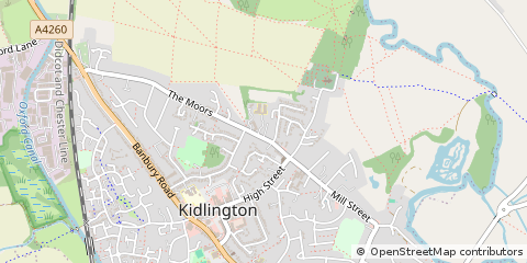 Map of Kidlington, Oxfordshire