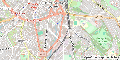 Map of Sheffield, South Yorkshire