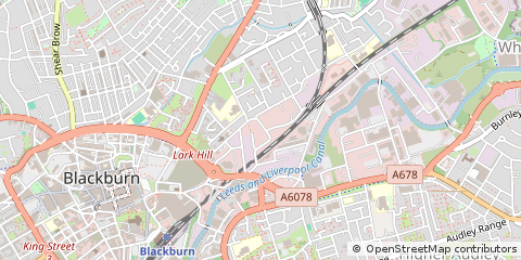 Map of Blackburn, Lancashire