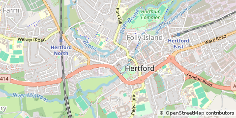 Map of Hertford, Hertfordshire