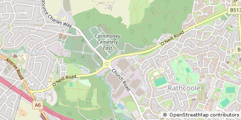 Map of Newtownabbey, County Antrim