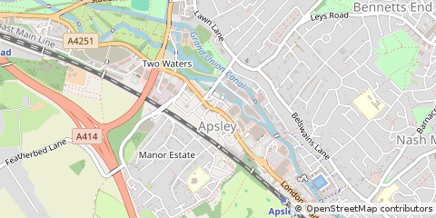 Map of Hemel Hempstead, Hertfordshire