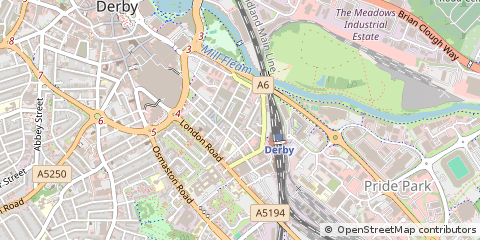 Map of Derby, Derbyshire