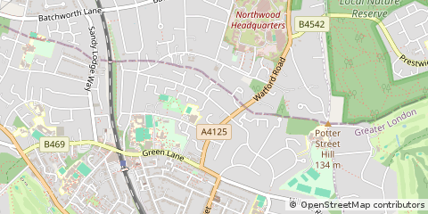 Map of Northwood, Middlesex