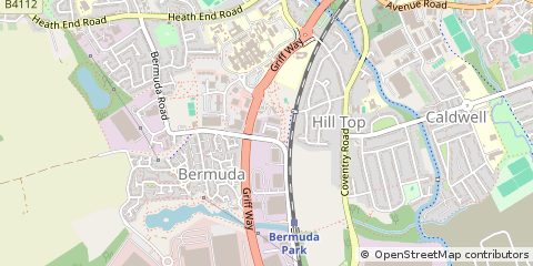 Map of Nuneaton, Warwickshire